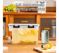 Distributeur de boissons Ibenzoa® de 3,5 L – Carafe réfrigérante peu encombrante avec robinet, filtre fin, en polypropylène sans BPA, dimensions : 31 x 17,5 x 14 cm, poids : 380 g