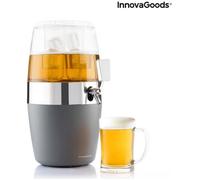 InnovaGoods - Distributeur de bière 4L, Fontaine alcool réfrigérante, Machine à jus de fruits et cocktails, Idéal décoration de réfrigérateur, Transparent, 22 x 26 x 41 cm, ABS