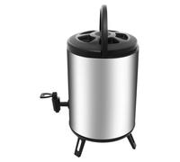 Distributeur de boissons isotherme - Carafe isotherme chaud/froid de 4,5 litres - Acier inoxydable 304 - Avec support - Grande capacité pour café, thé, eau - Noir