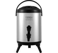 Distributeur de boissons isotherme en acier inoxydable, 1,5 gallon (6 litres), distributeur thermique pour boissons chaudes et froides avec poignée à robinet, qualité alimentaire pour thé chaud, café,