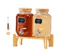 Distributeur de boissons - VEVOR - GY-B002 - 2×3,8L - Double cylindre - Verre transparent