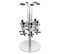 Distributeur de bouteilles pour 6 bouteilles, rotatif, à fixer au mur, couleur argent