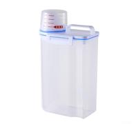Distributeur de céréales avec tasse à mesurer, récipient hermétique de | Plastique, bec verseur, double anneau d'étanchéité, corps transparent, gain de place pour placard