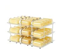 Distributeur de conserves de cuisine | Support Gain De Place Avec Séparateur Réglable,Étagère pour conserves chien | Pour Réfrigérateur Cuisine Camping-Car Dortoir Garde-Manger Garage Pendaison De Cré