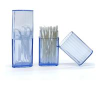 Distributeur de Cotons-Tiges Bleu Compact - Lot de 2