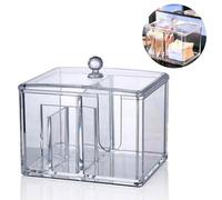 Distributeur De Cotons-Tiges En Acrylique Transparent Pour Cotons-Tiges, Boules Et Maquillage ¿ Boîte De Rangement Élégante Avec Couvercle