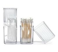Distributeur de Cotons-Tiges Transparent Compact - Lot de 2 Transparent