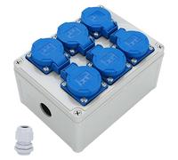 Distributeur de courant 6 prises, 220 V, indice de protection IP54, avec borne de connexion