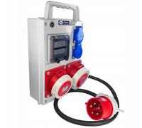 Distributeur de courant de chantier avec interrupteur 2 x 32 A connecteur cou...