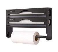 Distributeur de Film Alimentaire avec Coupeur, Organisateur de Rouleaux avec Porte-Rouleau et Coupeur, Support Mural pour Papier Cuisson Range-Cuisine Tiroir Cellier