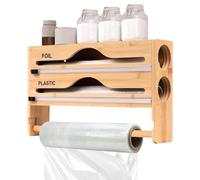 Distributeur De Film Avec Cutter - Organiseur De Papier Essuie-tout, Boîte Murale, Support De Papier D'aluminium | Armoire De Rangement Tiroir Garde-manger Papïer Film Alimentaire Accessoires De Cuiss
