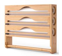 Distributeur de film de cuisine, porte film et aluminium, support mural ou tiroir pour film transparent, aluminium et papier four, organisateur de cuisine compact