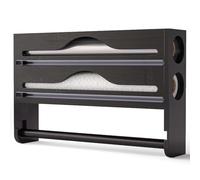 Distributeur de film de cuisine, porte film et aluminium, support mural ou tiroir pour film transparent, aluminium et papier four, organisateur de cuisine compact