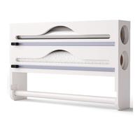 Distributeur de film de cuisine, porte film et aluminium, support mural ou tiroir pour film transparent, aluminium et papier four, organisateur de cuisine compact