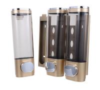 Distributeur de Gel Suspendu Mural Triple Compartiment en Plastique ABS | Installation Adhésive Facile, Corps Transparent Rechargeable, Pompe Manuelle pour Shampooing et Savonnette Liquide