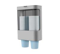 Distributeur de gobelets en Papier, Distributeur de gobelets, Support Type à Tirer, jetables muraux à Double Tube Gris, jetables