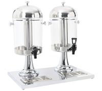 Distributeur de Jus Boissons pour Cuisine en Acier Inoxydable 2 x 8 L vidaXL
