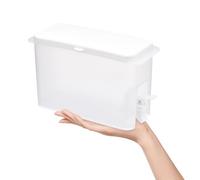 Distributeur de Lessive en Plastique PP 3,5 L Blanc Rechargeable Robinet | Réservoir Étanche Réutilisable, Format Compact pour Savonnette Liquide et Boissons, Surface Lisse, Salle de Bain ou Dortoir