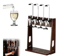 Distributeur de liqueur à 4 bouteilles, support de bouteille à l'envers autonome avec ressort, station de versement automatique avec tasses à mesurer ABS, pour bar à domicile