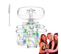 Distributeur de liqueur à 6 gorges, distributeur de boissons alcoolisées | Décanteur de vin et distributeur de shots de bar | Distributeur de liquide réglable, séparateur de liquide pour tasses