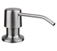 Distributeur de liquide vaisselle avec pompe en acier inoxydable, distributeur de savon intégré, pour éviers de cuisine et lavabos, flacon de 500 ml, remplissage par le haut.