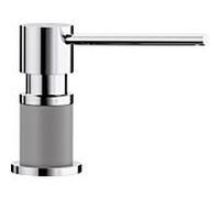 Distributeur de liquide vaisselle Blanco 525811 300 ml, aspect SILGRANIT aluminium métallisé/ chromé