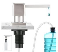 Distributeur de liquide vaisselle intégré, distributeur de savon intégré, distributeur de savon pour évier avec flacon de 500 ml et tuyau de rallonge de 1,0 m, remplissage par le haut, acier inoxydabl