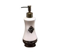 Distributeur de lotion Bouteille de liquide lavage des mains en céramique haut gamme, presse créative Gel douche for le corps fendu Bouteille de savon multi-usages(B)