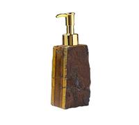 Distributeur de lotion Distributeur de savon avec pompe en acier inoxydable, cristal 0.84 Oz-1.1 Oz for cuisine et salle bains Bouteille de savon multi-usages(Tiger Eye)