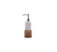 Distributeur de lotion Gel de bain en bouteille séparé céramique, shampoing, Lotion, presse, désinfectant for les mains, hôtel Bouteille de savon multi-usages(White)