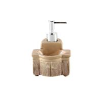 Distributeur de lotion Presse de distribution Gel douche shampooing bouteille Lotion en céramique luxe vide Bouteille de savon multi-usages(Brown)
