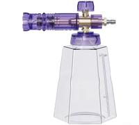 Distributeur de mousse robuste 4000 psi avec design à large ouverture et corps transparent, accessoire de nettoyeur haute pression en alliage d'aluminium avec connecteur 6,35 mm, bleu (G)
