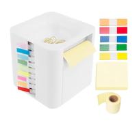 Distributeur de notes autocollantes - Clip compact - Organiseur de bureau | Distributeur de bloc-notes autocollants, accessoires de bureau mignons pour placard, sous-main, maison
