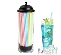 Distributeur de paille pour la maison - Anti-poussière - Multifonctionnel | Paille à boire pour restaurant, cuisine, maison, comptoir, restaurant, fête, bar, café, cocktail, soda