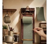 Distributeur de papier à notes mural, porte-bloc rétro pour montage mural, rouleau de papier interchangeable pour notes, listes de tâches, croquis, journal intime, décoration murale
