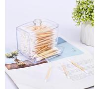 Distributeur de papier acrylique Qtip - Organisateur de salle de bain - Accessoires de salle de bain - Petit pot en plastique transparent - Pour cotons-tiges, balles, tampons, cure-fil dentaire