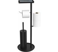 Distributeur de papier toilette en acier inoxydable Debout avec brosse de toilette et boîte de lingettes humides