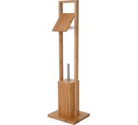 Distributeur de papier toilette HWC-B18, distributeur de papier toilette Distributeur de rouleaux de papier toilette Brosse à WC, bambou