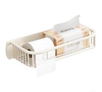 Distributeur de papier toilette mural sans perçage en aluminium pour salle de bain Design minimaliste moderne Forte aspiration résistante à la rouille 31 x 13,5 cm (A)