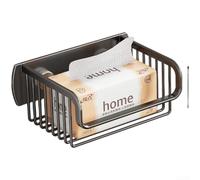 Distributeur de papier toilette mural sans perçage en aluminium pour salle de bain Design minimaliste moderne Forte aspiration résistante à la rouille 31 x 13,5 cm
