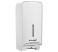 Distributeur de Papier Toilette plié Kimberly-Clark Professional Icon (53949), boîtier Blanc avec façade Mosaïque Blanche ; 1 Distributeur et façade par Colis