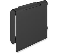 Distributeur de papier WC HEWI avec couvercle, acier inoxydable, revêtement par poudre, largeur 135 mm, hauteur 110 mm, en couleur DC HEWI (noir mat profond)