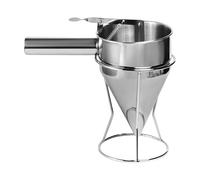 Distributeur de pâte à gâteau - Distributeur de crêpes de 1 à 2 cm, outil de cuisson portable pour gâteau, entonnoir à piston en acier inoxydable avec support | Pâtes à crêpes, sirop et cupcake Ba