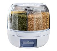 Distributeur de riz à 6 compartiments avec mécanisme rotatif - étanche à l'humidité et aux insectes, récipient de stockage multifonctionnel pour organiser votre cuisine, décoration de la maison, fête 
