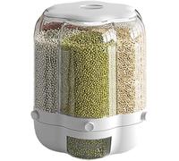 Distributeur De Riz Grande Capacité à 6 Compartiments, Récipient De Conservation Alimentaire Rotatif Et Hermétique pour Céréales, Aliments Secs Et Fruits - Seau De Rangement Idéal pour La
