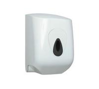 Distributeur de rouleaux d'essuie-mains PlastiQline en plastique blanc, disponible en 2 tailles différentes, variante : Midi