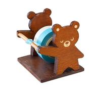 Distributeur de ruban adhésif décoratif en bois, couleur antique | Support et cutter intégrés, plusieurs petits rouleaux à portée de main pour journal intime et projets créatifs au bureau