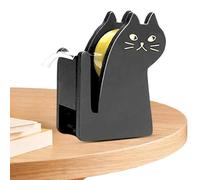 Distributeur de ruban adhésif en forme de chat - 8,7 x 7 x 3,7 cm - Support en bois - Distribution fluide - Design multifonction - Parfait pour dortoir, salon, cuisine, salle d'étude, salle de classe