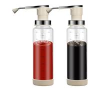Distributeur De Sauce À Pompe | 2 Pièces Bocal Multifonctionnel 450ml,Distributeur à Pompe pour Condiments - pour Stockage Cuisine Maison Restaurant Salle À Manger Quotidien Restauration Café