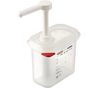 Distributeur de Sauce GN 1/9 Transparent 1,5 L Araven Blanc G